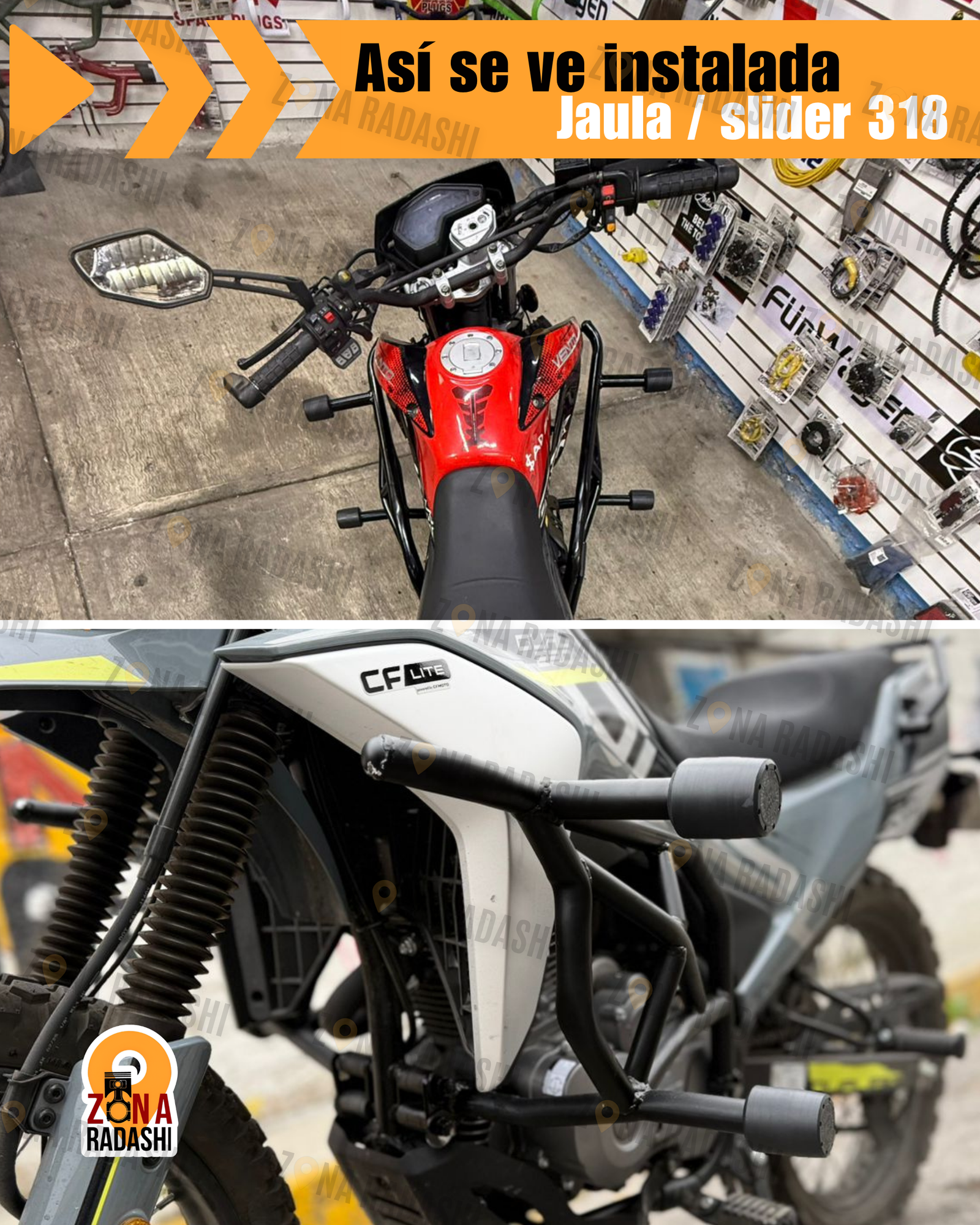 318 instalada slider instalado moto doble propósito