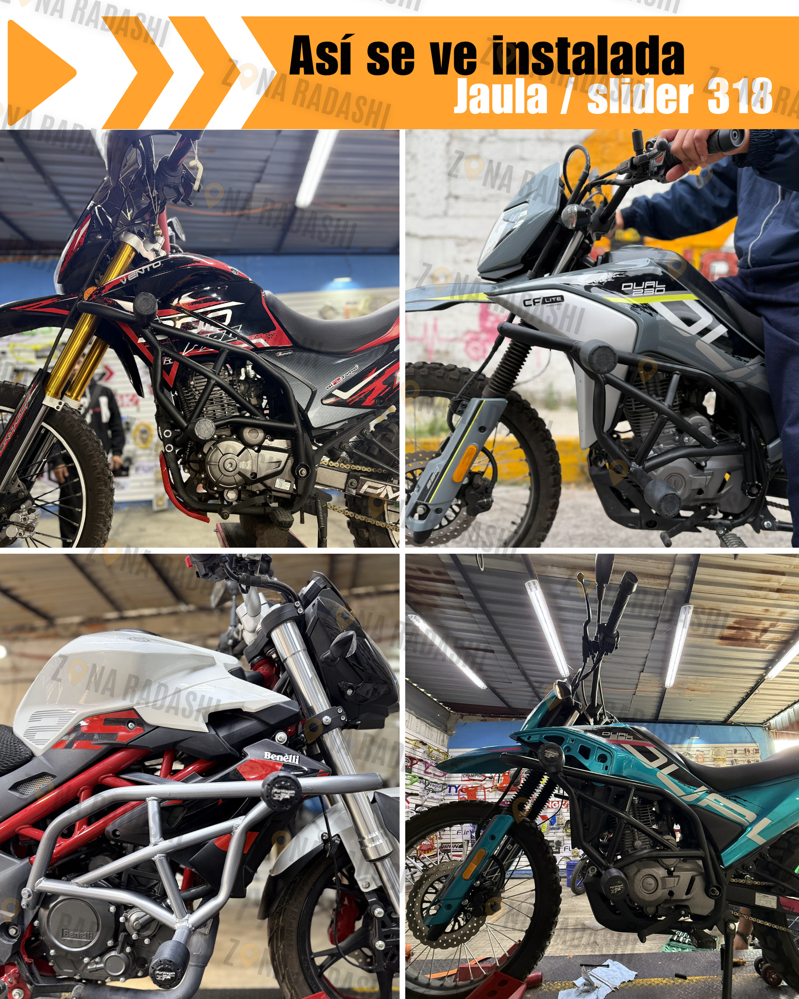 slider 318 instalado slider instalado moto doble propósito