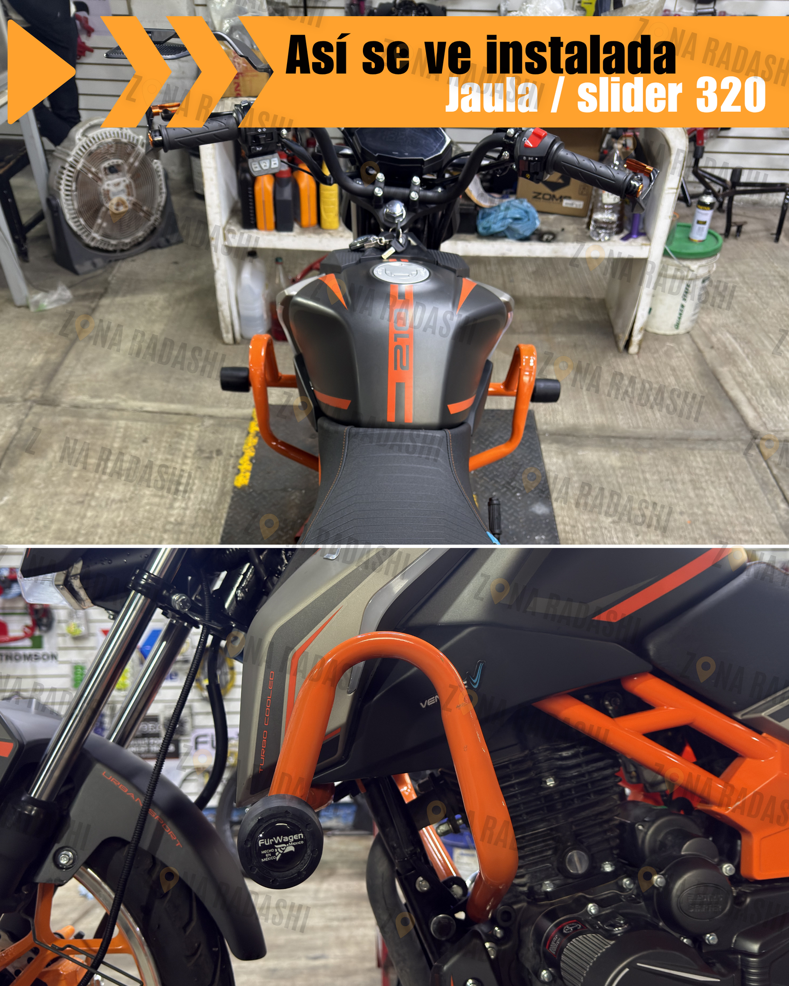 320 instalada slider instalado moto