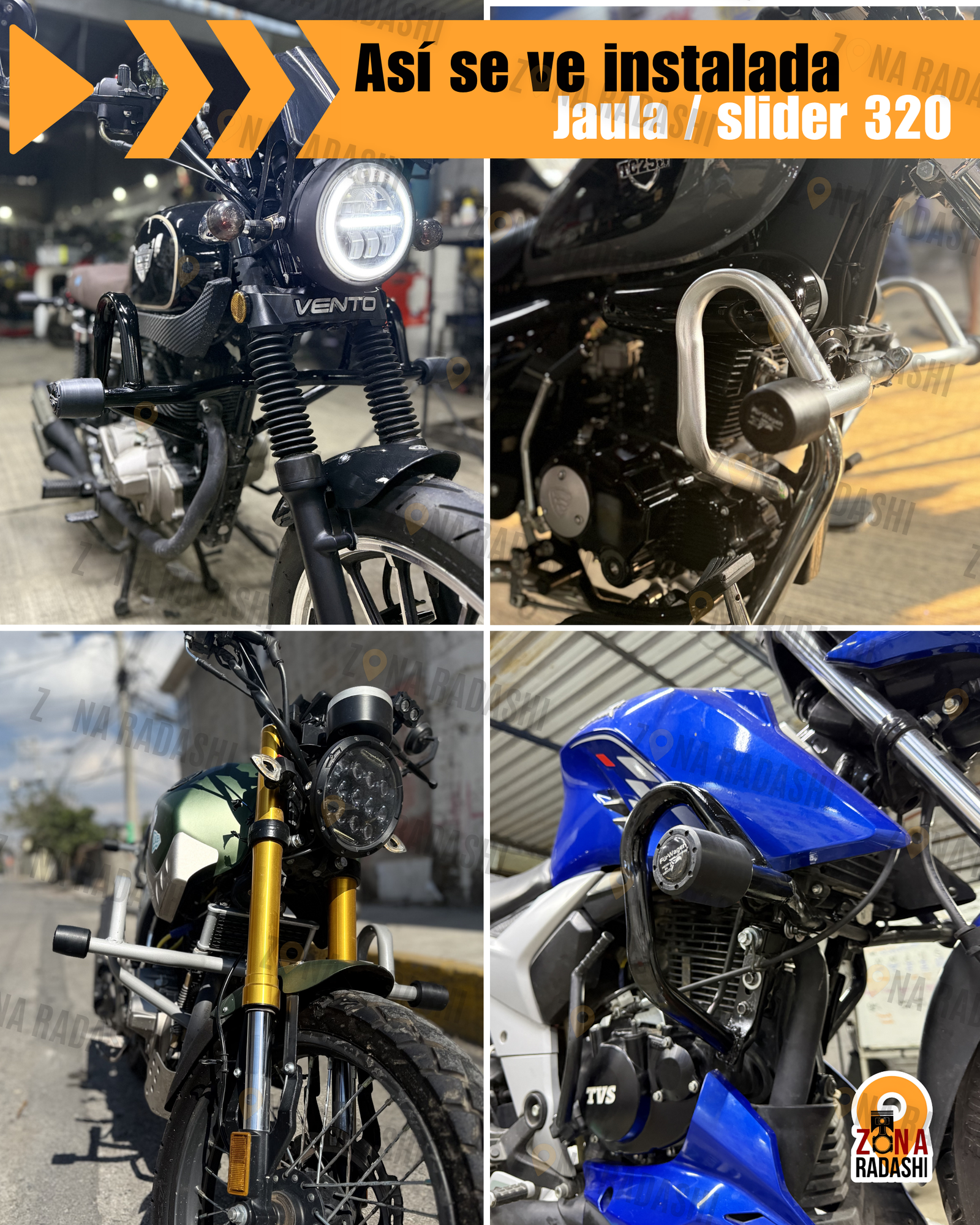 jaula 320 instalada slider moto