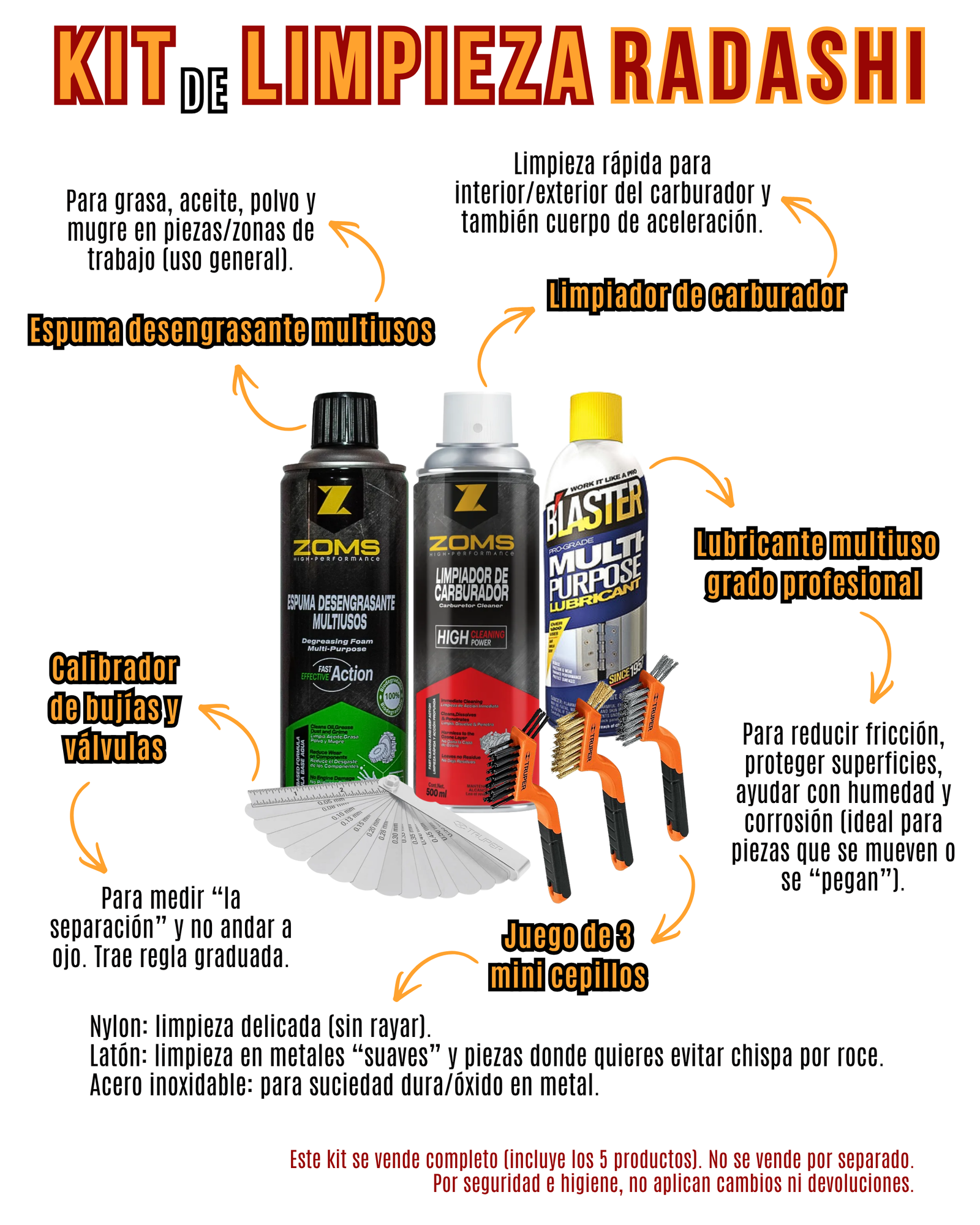 kit limpieza3 con qué limpiar mi moto