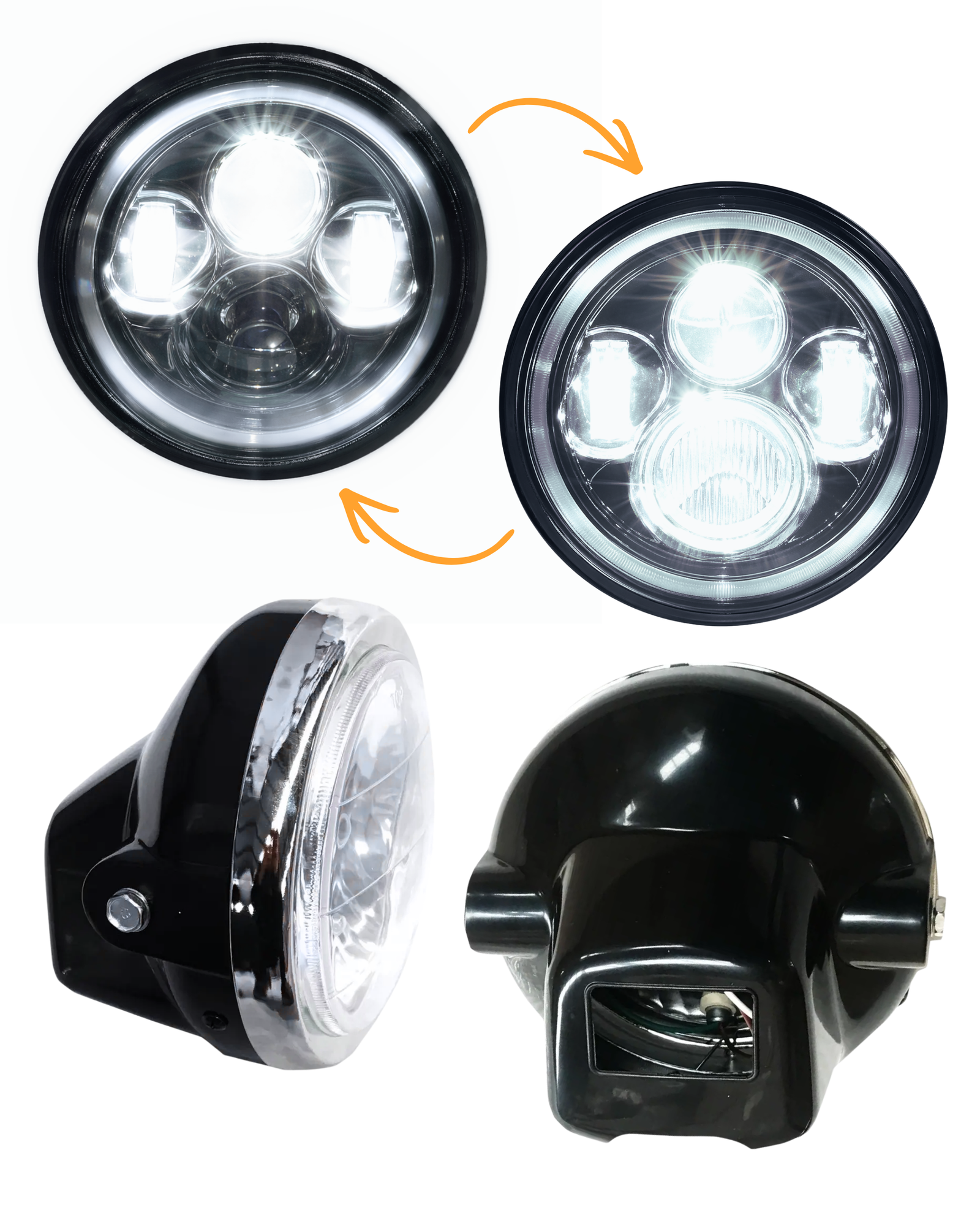 Faro LED 7” para moto