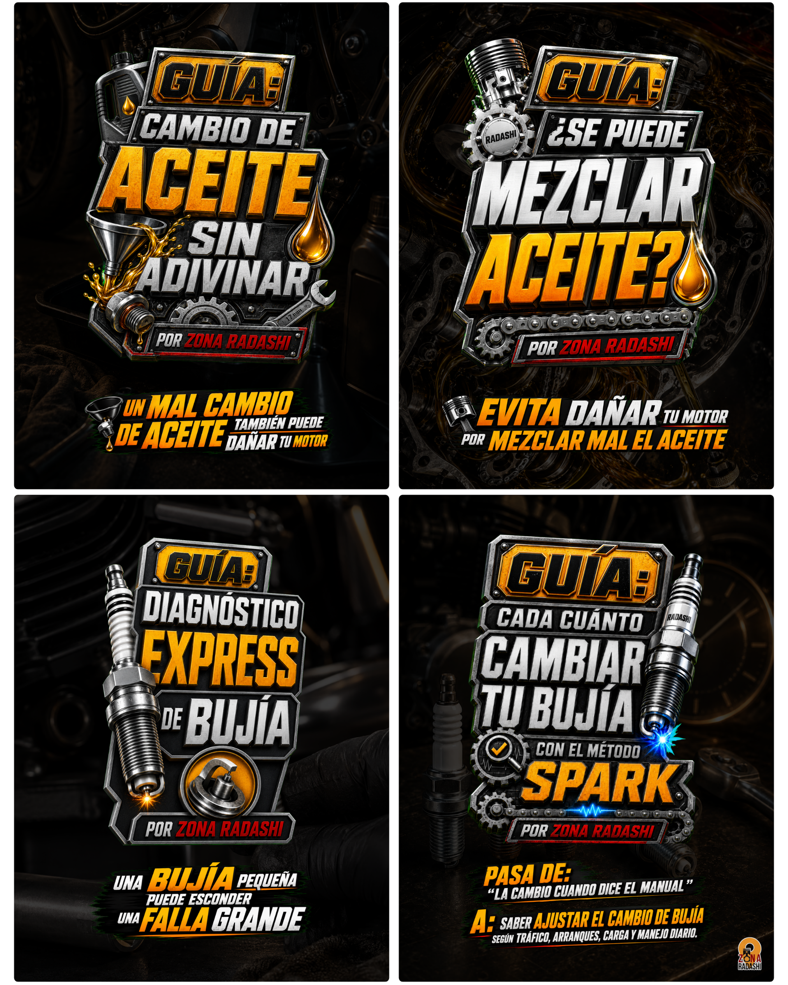kit radashi 12 guías bujía de la moto